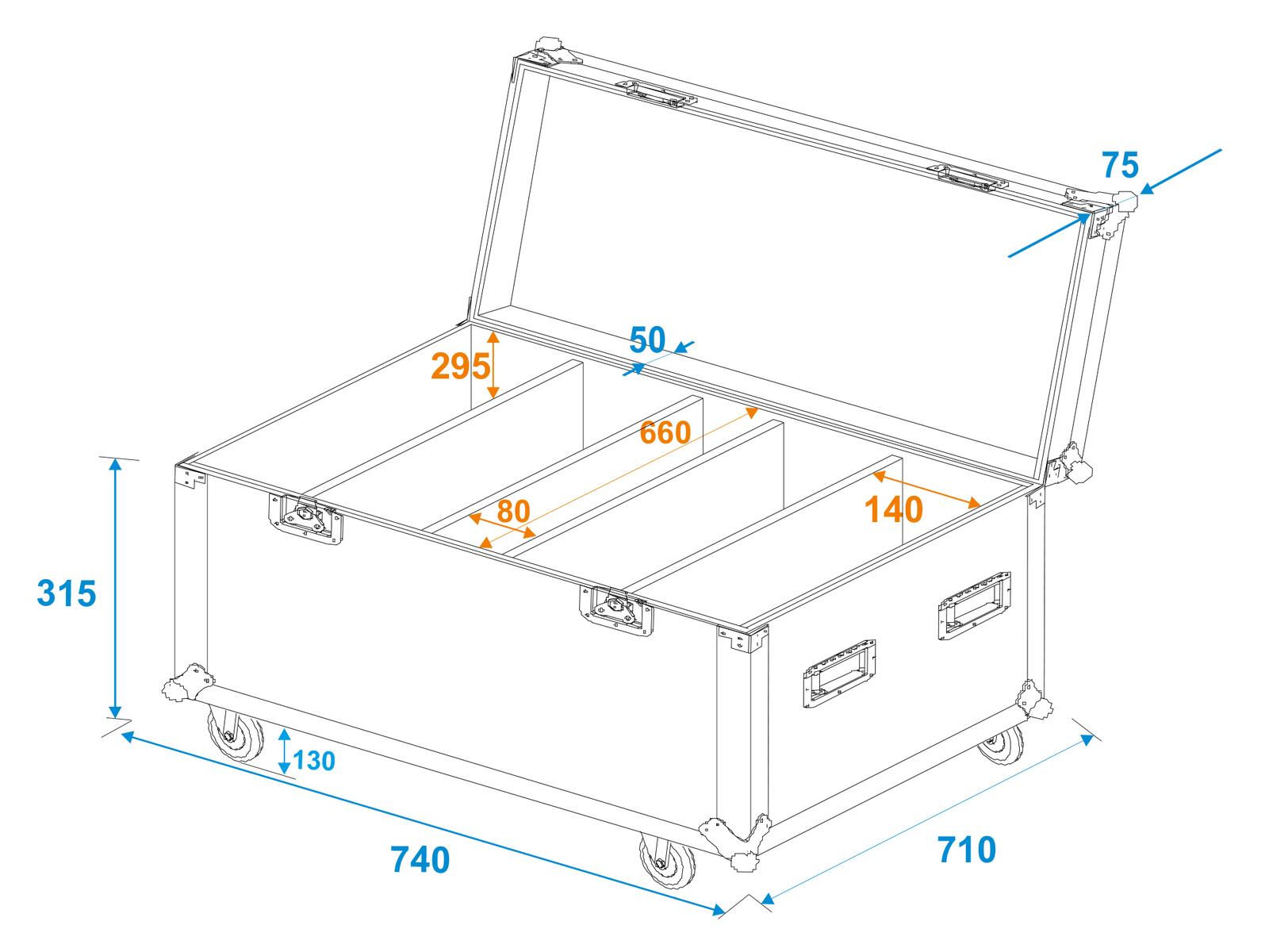 ROADINGER Flightcase 4x LED PLL-480 with wheels - Image 5