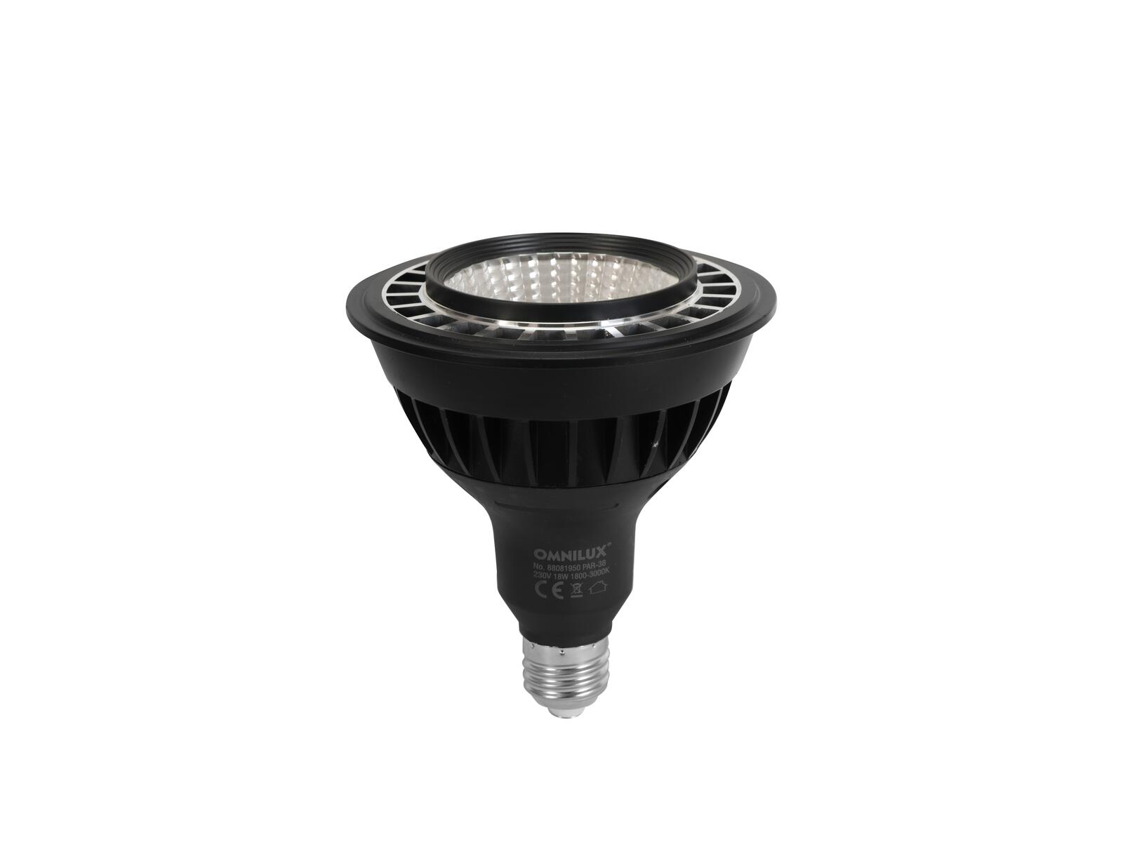 EUROLITE Set PAR-38 Spot sil + PAR-38 230V COB 18W E-27 LED 1800-3000k dim2warm - Image 3
