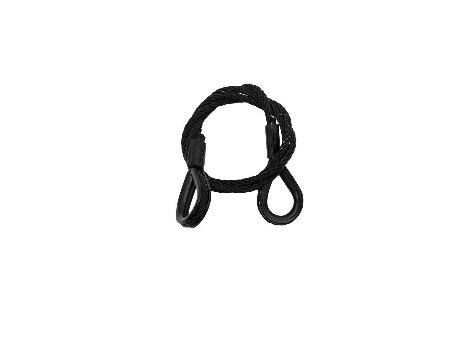 EUROLITE Steel Rope (SC) 600x3mm black with thimbles - Image 2
