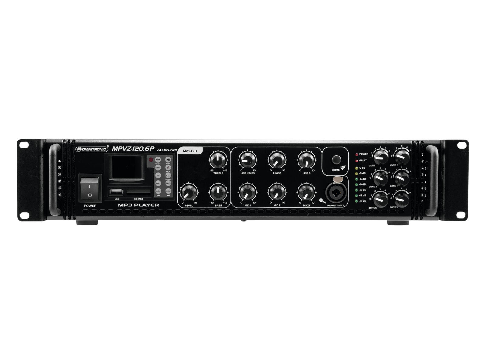 OMNITRONIC MPVZ-120.6P PA Mixing Amplifier - Image 2
