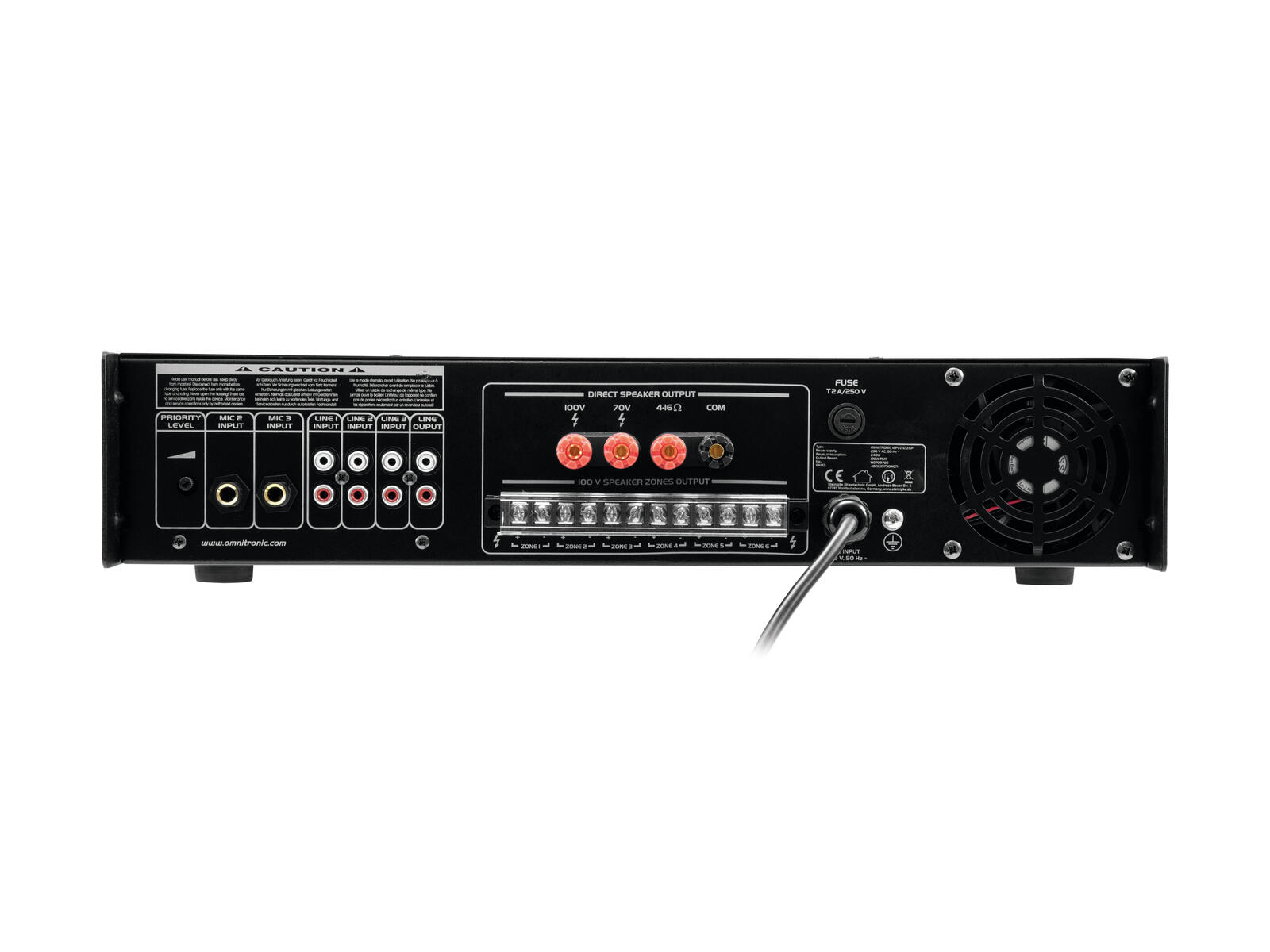 OMNITRONIC MPVZ-120.6P PA Mixing Amplifier - Image 3