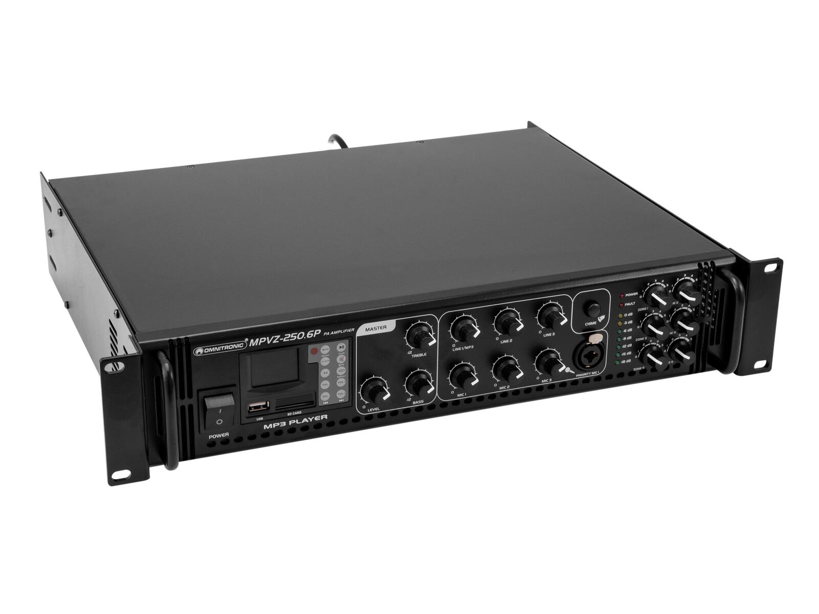 OMNITRONIC MPVZ-250.6P PA Mixing Amplifier - Image 3