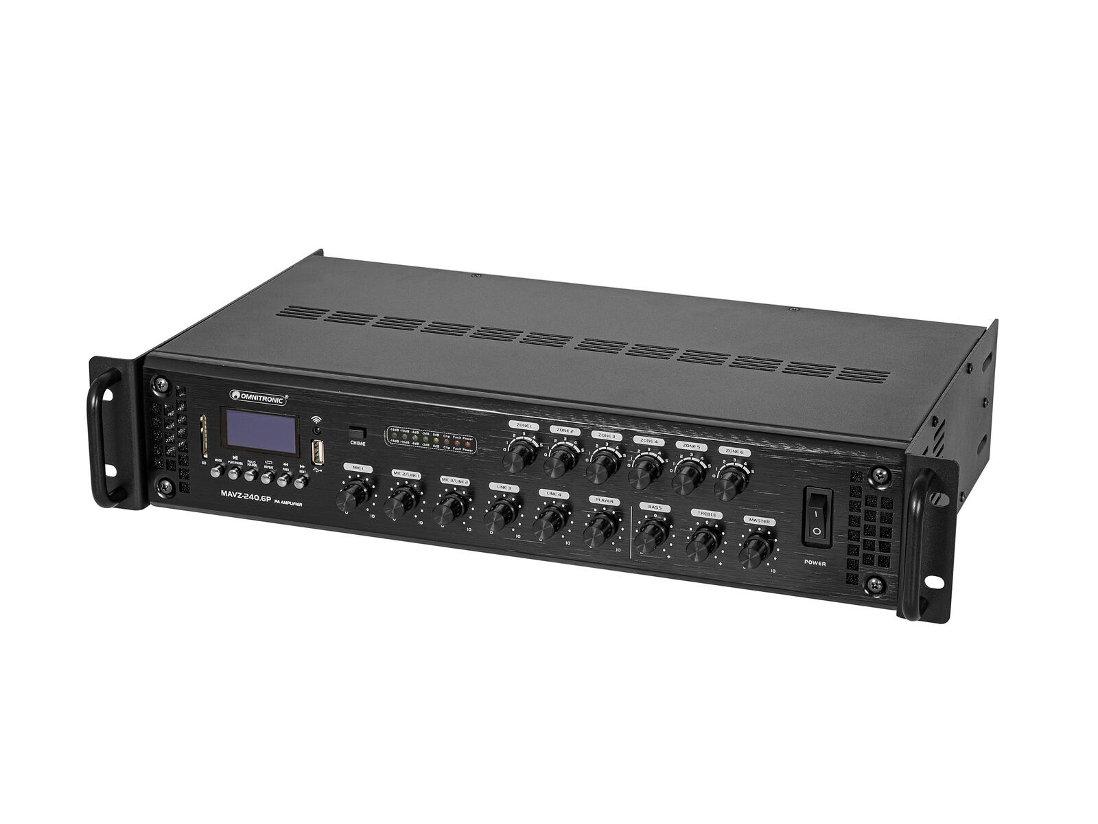 OMNITRONIC MAVZ-240.6P PA Mixing Amplifier - Image 2