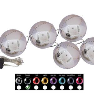 EUROPALMS LED Snowball 8cm, black 5x