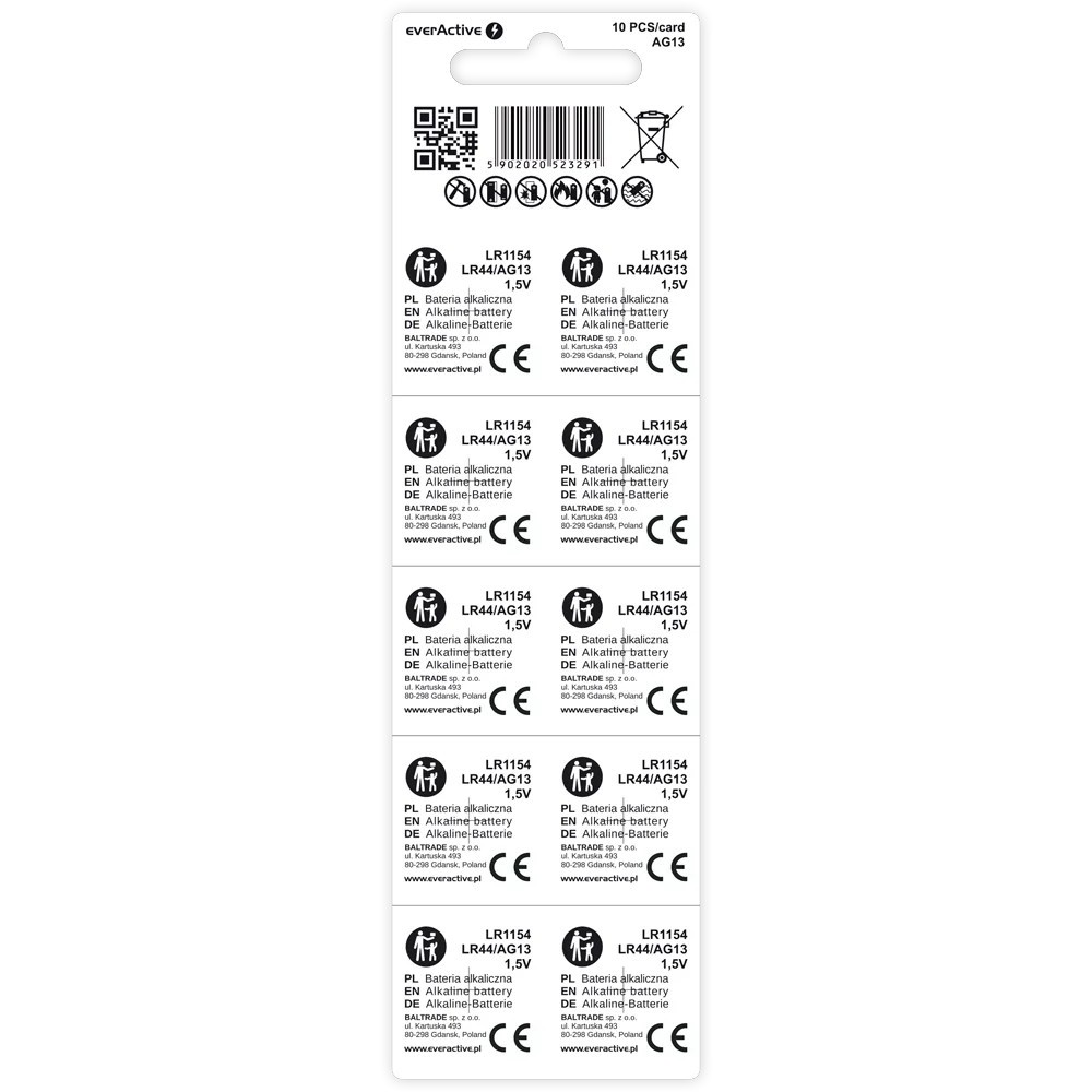 ALKALINE MINI BATTERIES AG13 BLISTER 10 PCS. - Image 2