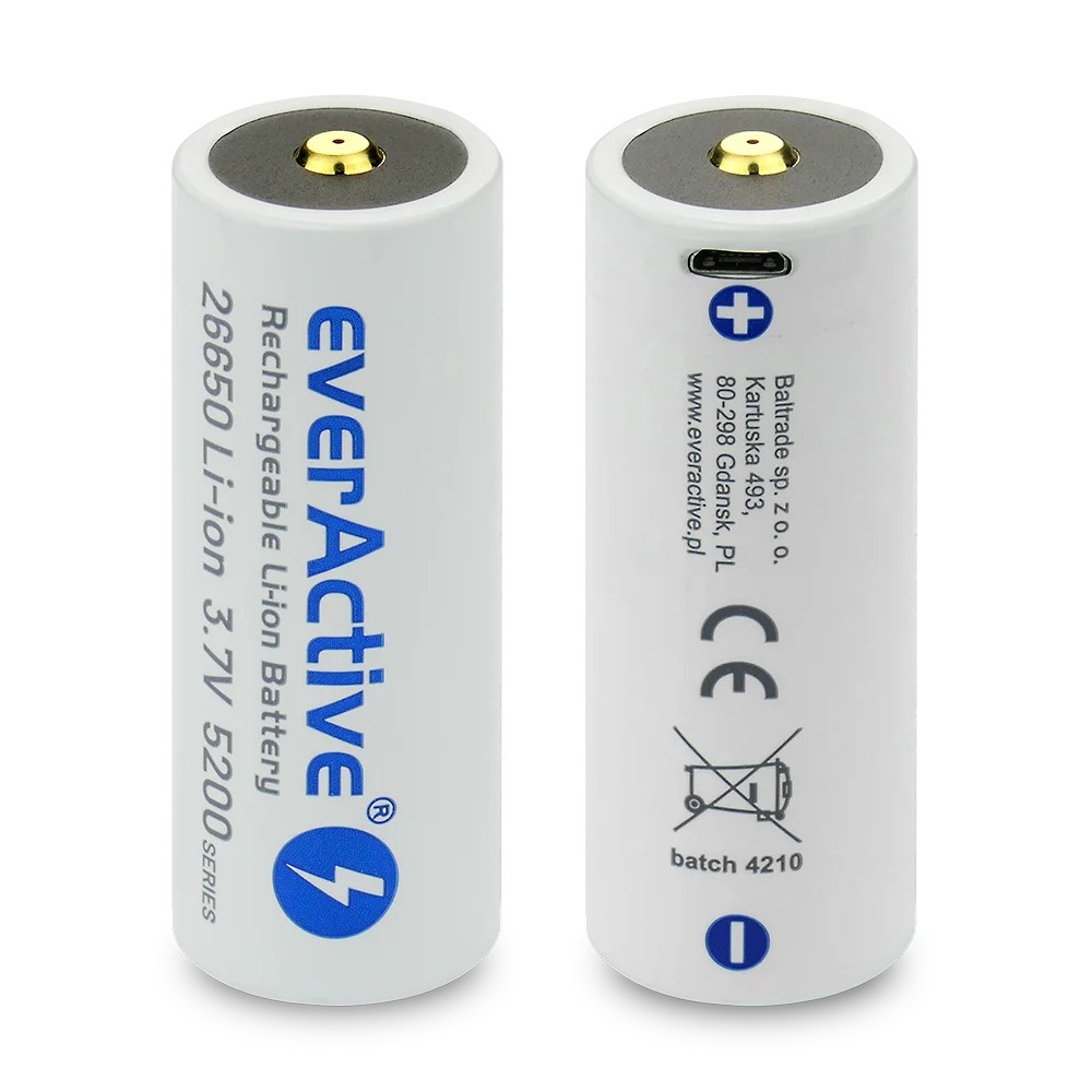 Rechargeble battery 26650 3,7V Li-ion 5200 mAh micro USB - Image 5