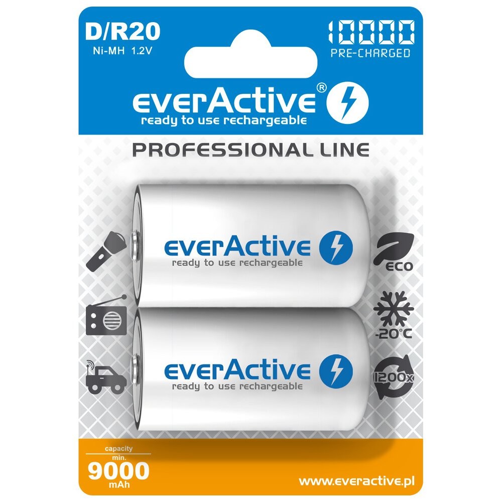 BATTERIES R20/D NI-MH 1 0000 mAh 2 PCS.