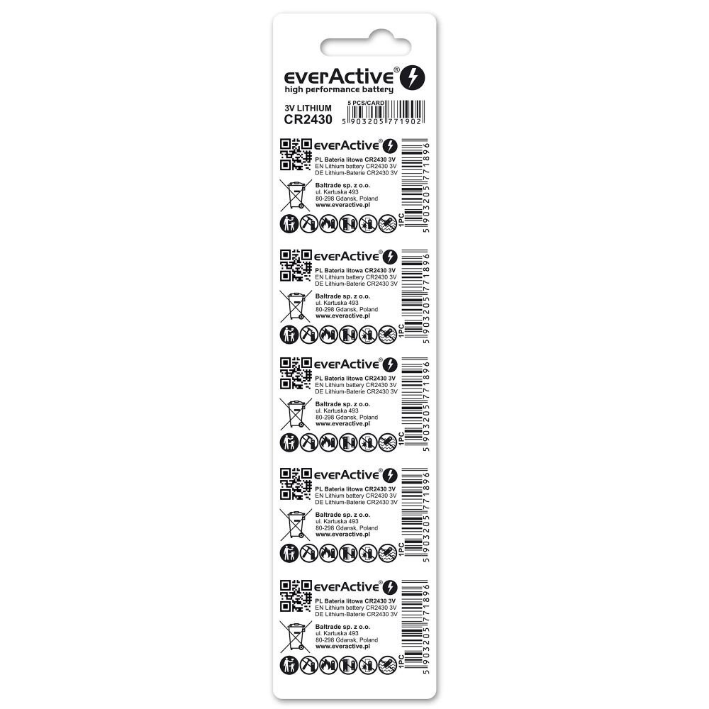 LITHIUM MINI BATTERIES CR2430 5 PCS. - Image 2
