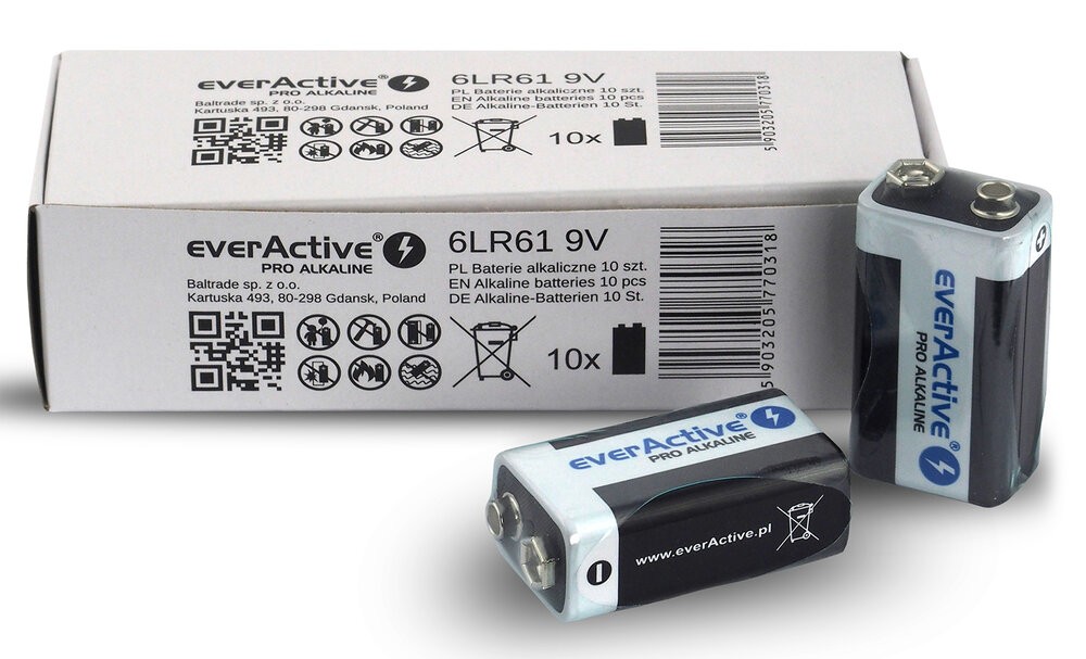 BATTERY R9/6LR61 9V PRO ALKALINE 10 PCS