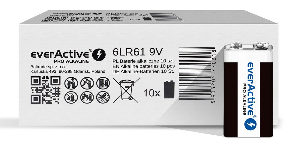 BATTERY R9/6LR61 9V PRO ALKALINE 10 PCS - Image 5
