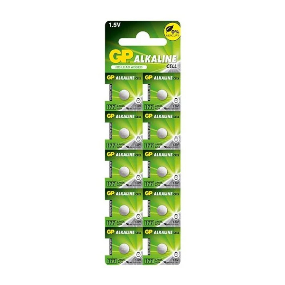 Alkaline batteries MINI GP 177/G4/AG4/LR626/LR66 blister pack - 10 pcs.