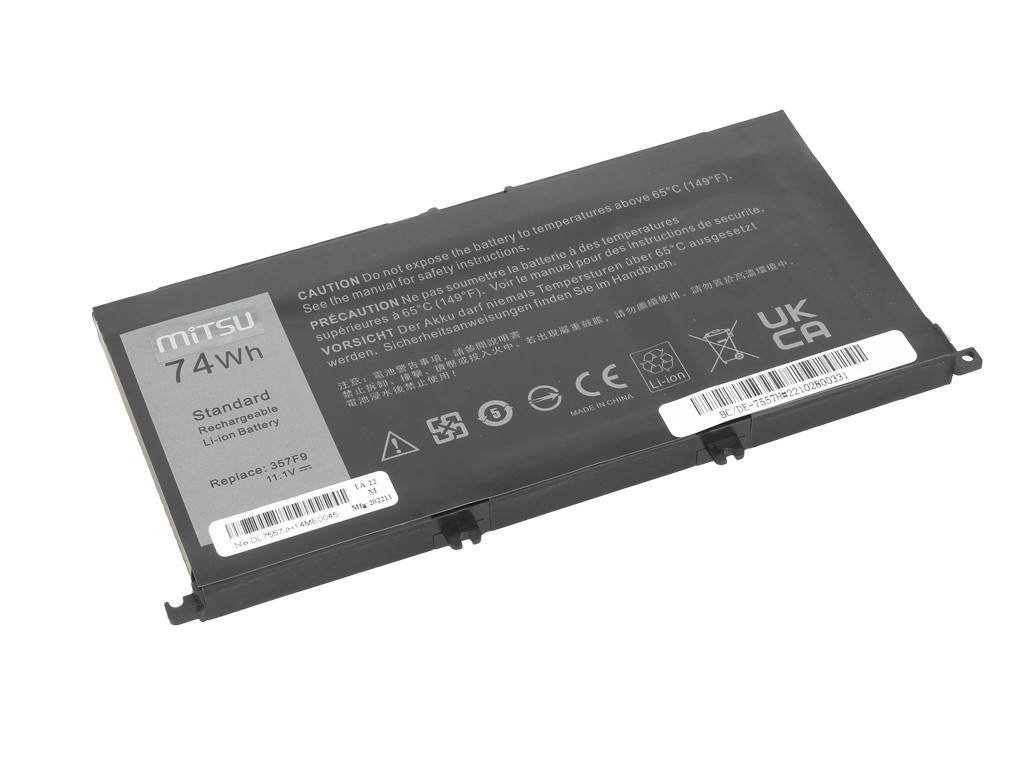 Battery Dell Inspiron 357F9 5577 7557 6600mAh - Image 2