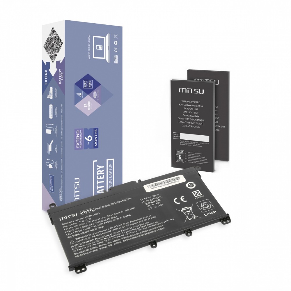 Battery for HP 240 250 G7 G8, 340 348 G5 G7 3400 mAh (39 Wh) 11.4 Volt