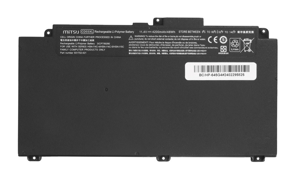 Battery CD03XL for HP ProBook 645 650 G4 650 G5 640 650 G7 4200 mAh (48 Wh) 11.4V - Image 2