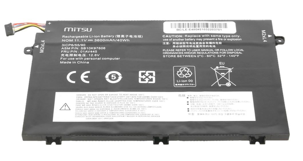 Battery for Lenovo ThinkPad E480, E580 3600 mAh (40 Wh) 11.1 Volt - Image 2