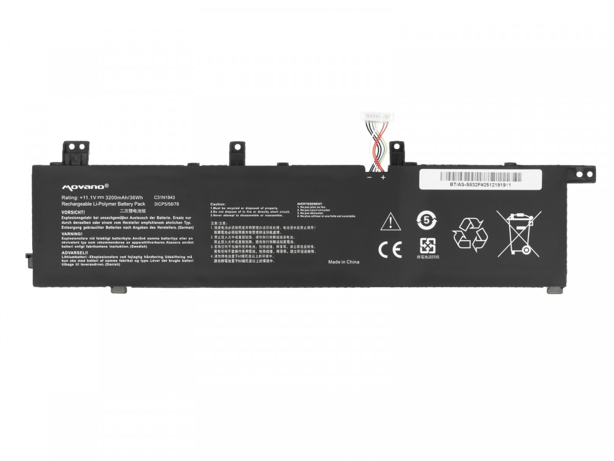 Battery C31N1843 for Asus VivoBook S432F S432FA S432FL S532F S532FA S532FL - 3200 mAh (36 Wh) - Image 5
