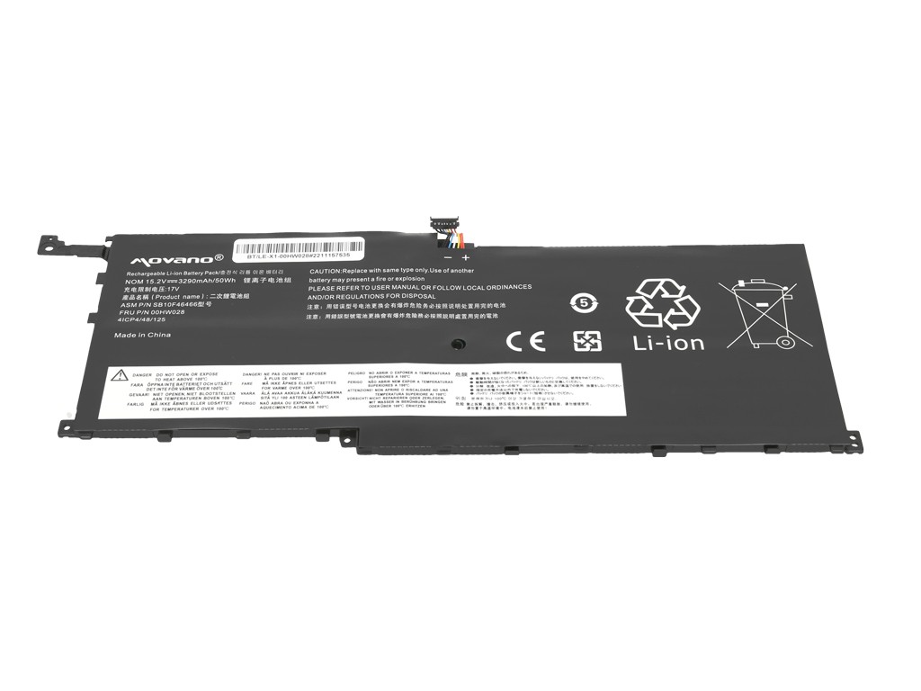 Battery 00HW028 01AV439 for Lenovo X1 Carbon 20FB - 3290 mAh (50 Wh) - Image 3
