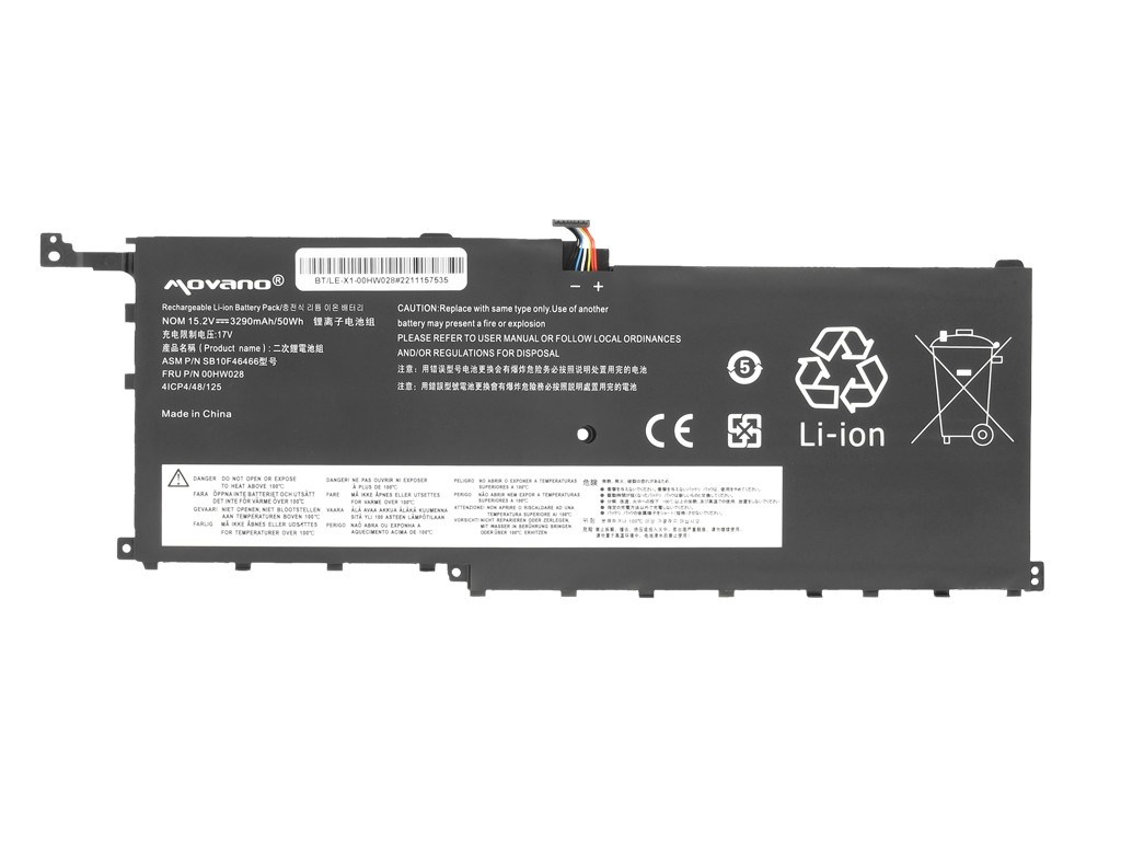 Battery 00HW028 01AV439 for Lenovo X1 Carbon 20FB - 3290 mAh (50 Wh) - Image 5