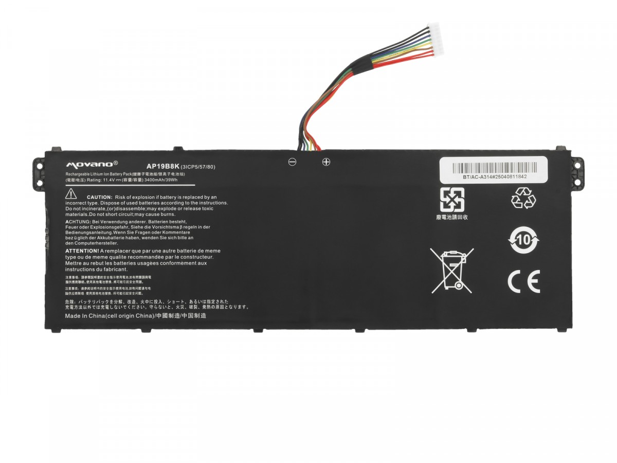 Battery AP19B8K for Acer Aspire 3 A314-22 A315-56 A315-57 A315-58 A317 - 3400 mAh (39 Wh) - Image 5