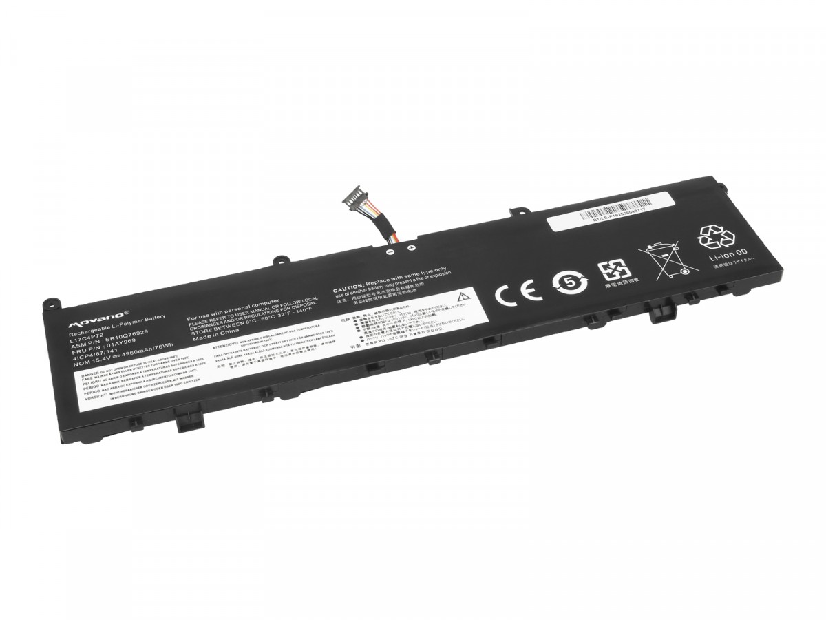 Battery L17C4P72 L17M4P72 Lenovo ThinkPad P1 X1 Extreme 1st 2nd Gen 01AY969 - 4960 mAh (76 Wh) - Image 2