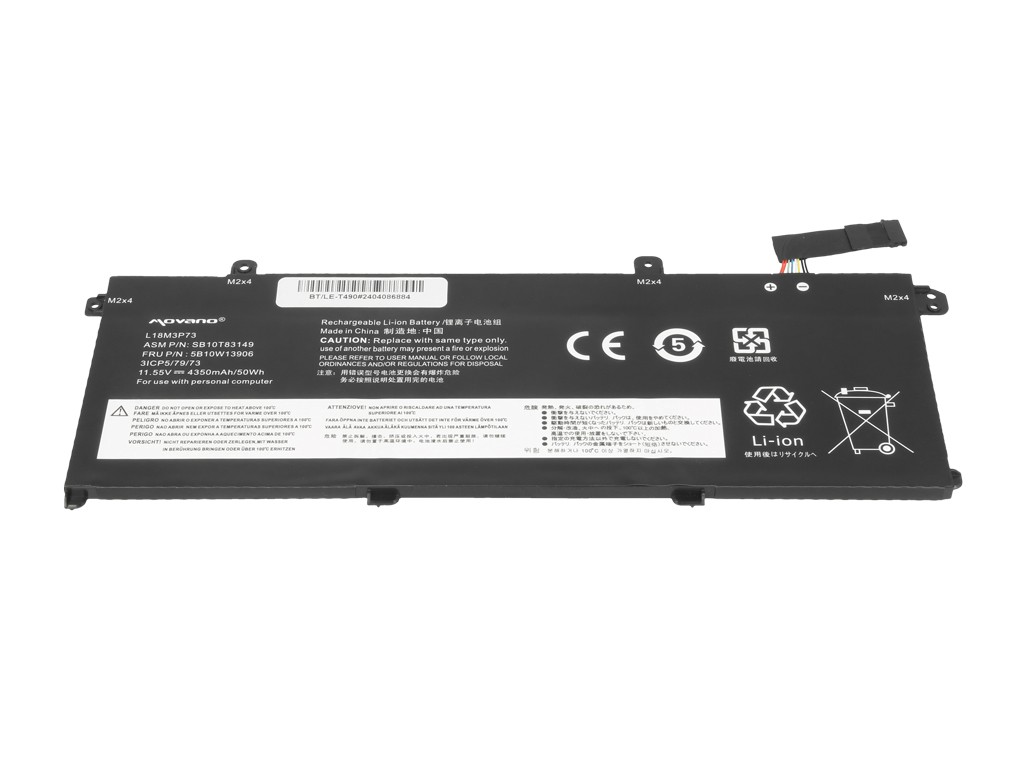 Battery L18M3P73 for Lenovo ThinkPad T490 T495 P43s P14s - 4350 mAh (50 Wh) - Image 3