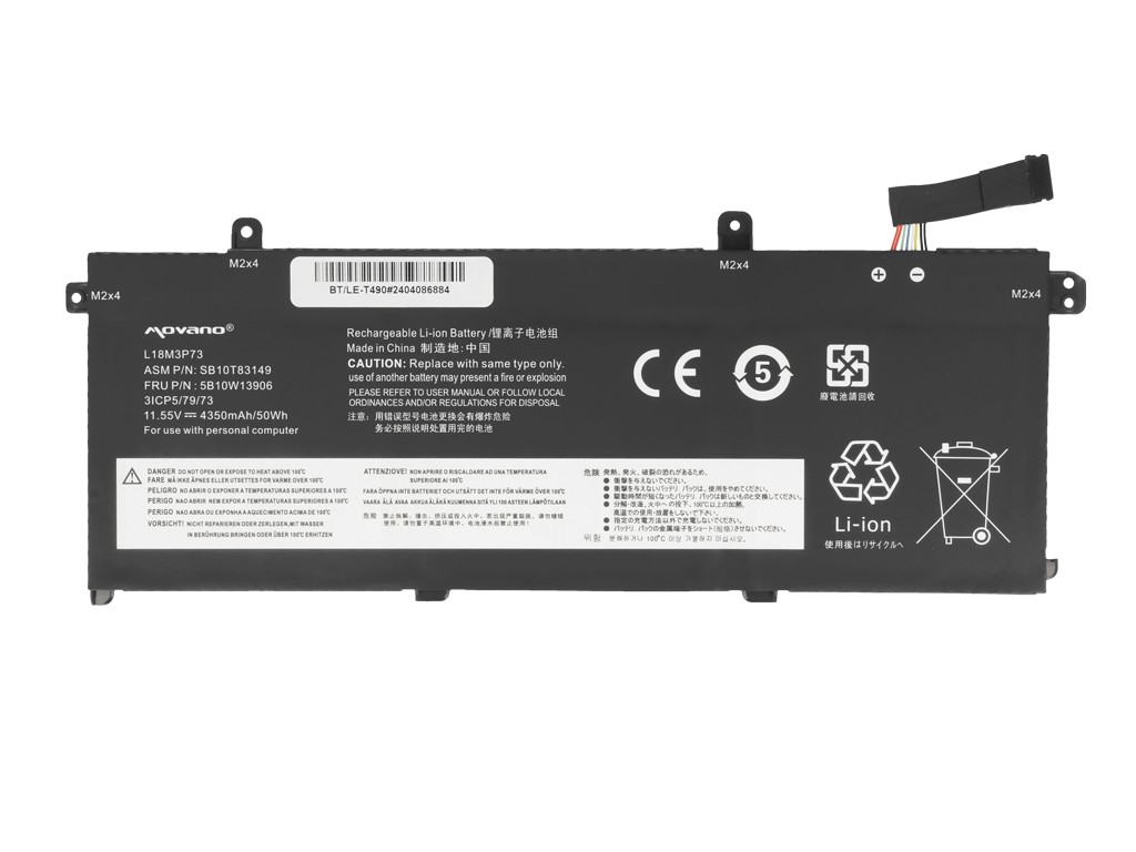 Battery L18M3P73 for Lenovo ThinkPad T490 T495 P43s P14s - 4350 mAh (50 Wh) - Image 5