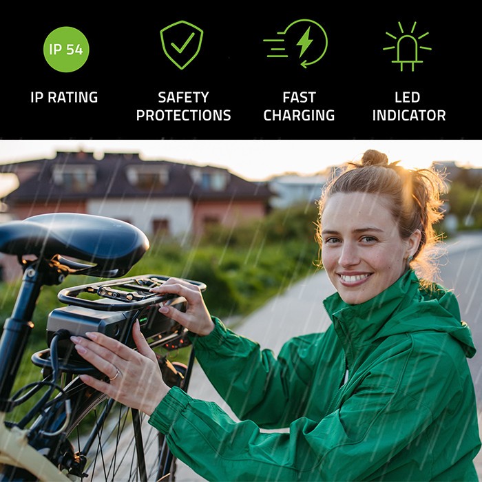 36V Electric Bike & Scooter Charger | 42V Output | 2A | 5.5 × 2.1 mm Connector | Waterproof | Includes Power Cable - Image 3