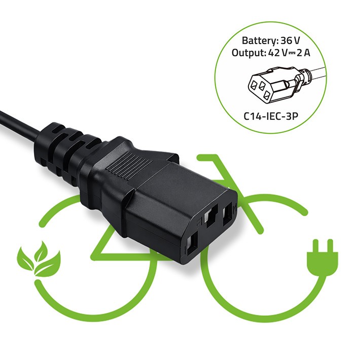 Charger for ebike 36V 42V 2A C14 IEC 3Pin - Image 4