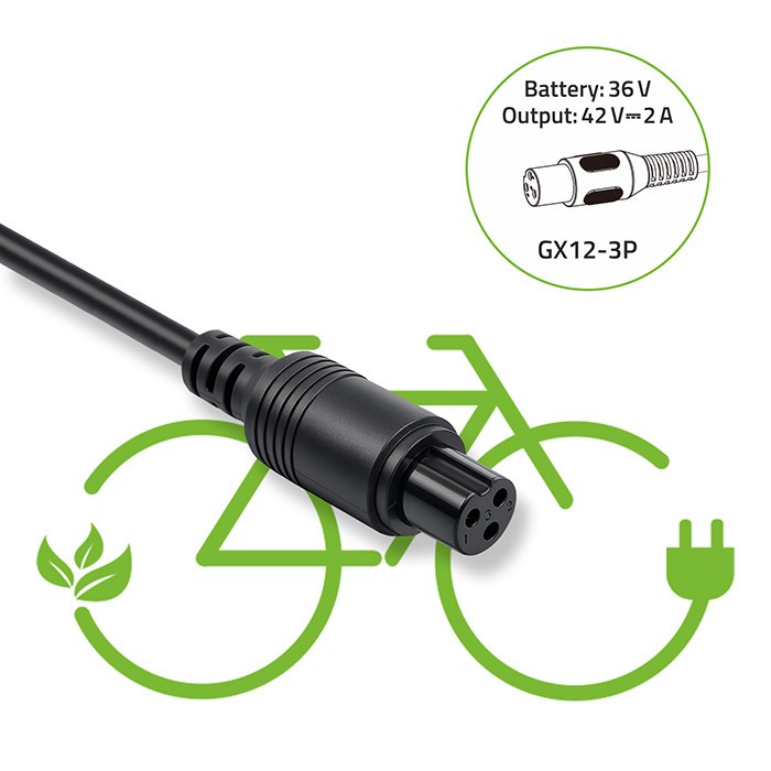 Charger for ebike 36V 42V 2A GX12-3Pin - Image 4