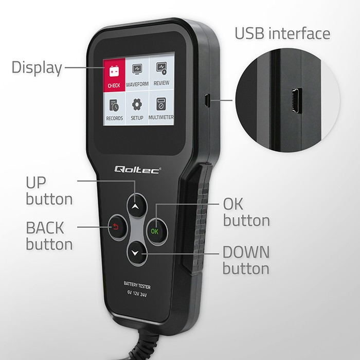 Digital battery analyzer tester 3in1 with LCD 6V - Image 4