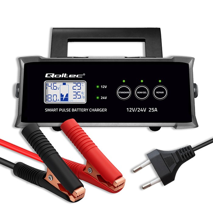 Charger 12V 24V 25A AGM GEL SLA battery LCD - Image 6
