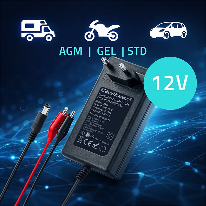 Charger for AGM GEL STD 24V 19.2W 5.5x2.1 - Image 2