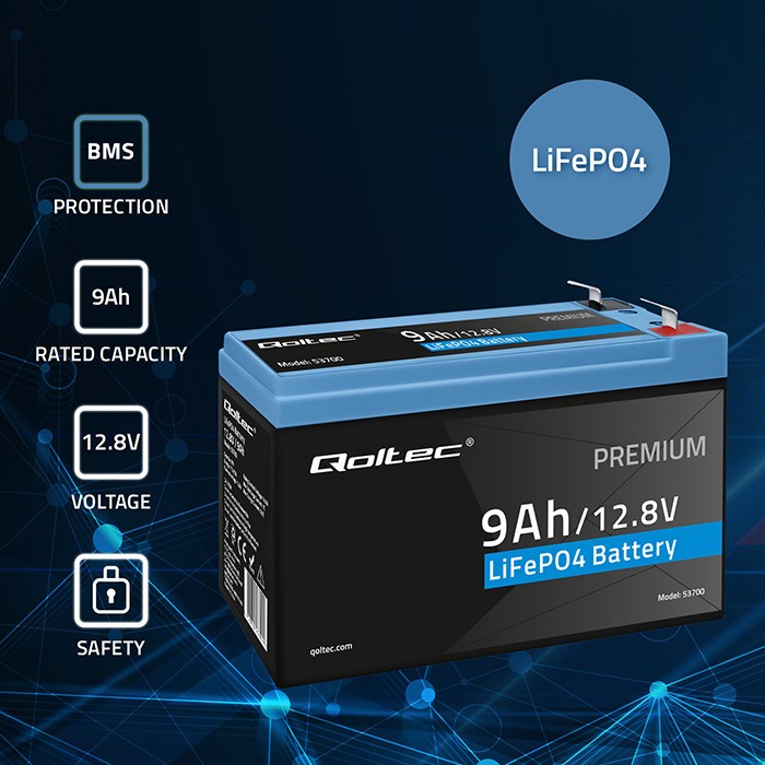 LiFePO4 battery 12.8V, 9Ah, 115.2Wh, BM - Image 2