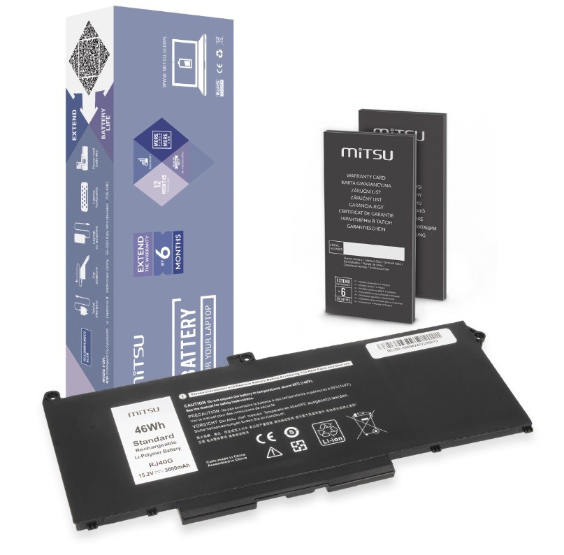 Battery RJ40G Dell Latitude 5520 5420 Precision 3560 3000 mAh (46 Wh) 15.2V